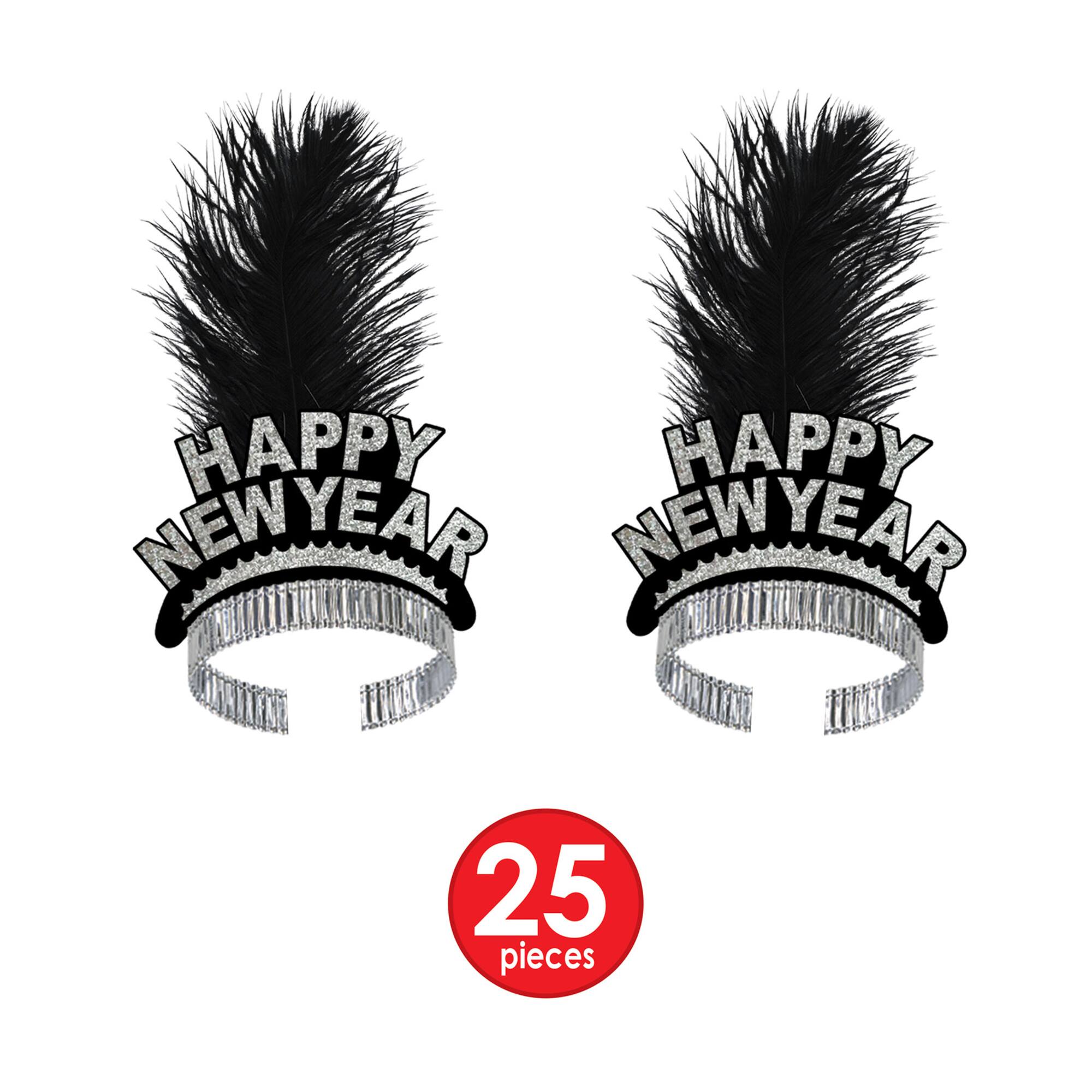 Beistle Black & Silver New Year Top Hat Party Favor Kit for 50